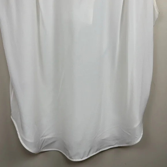 GIVENCHY white silk logo scarf collared sleeveless blouse fr 42 /USA 10 - Picture 15 of 16